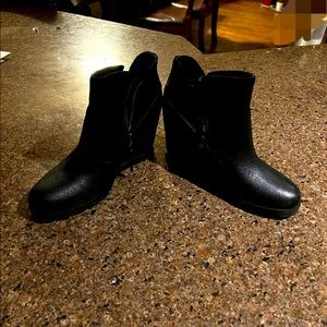 Ugg hide heel ankle boots